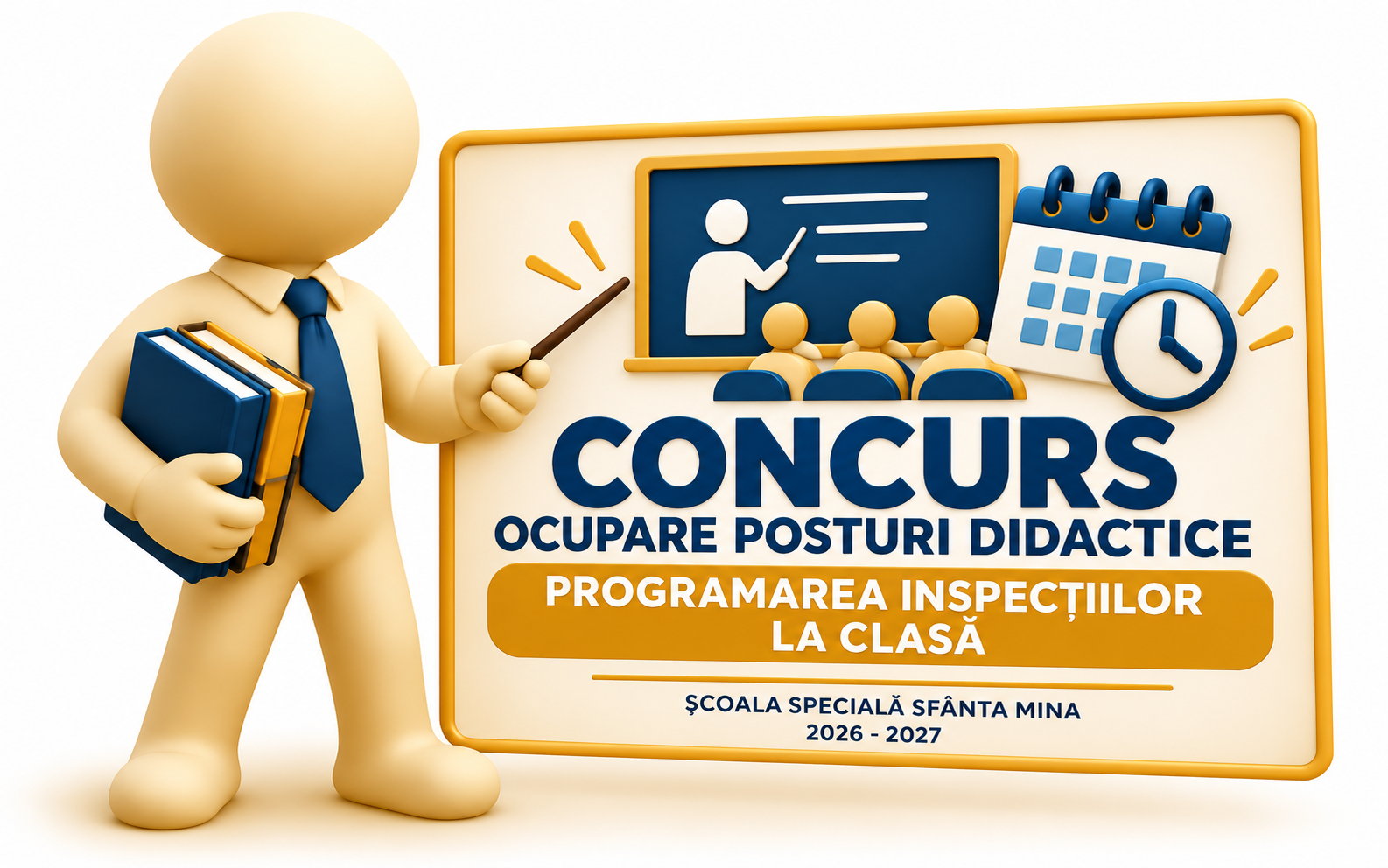 Programarea inspecțiilor la clasă – Concurs ocupare posturi didactice 2026–2027