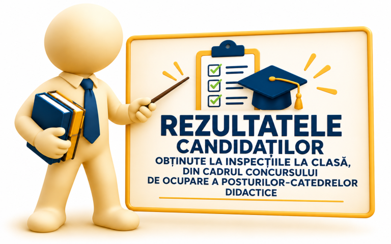 Rezultatele candidaților la inspecțiile la clasă pentru ocuparea posturilor didactice la Școala Specială Sfânta Mina 2026–2027
